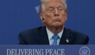 Dec. 4: President Donald Trump in Washington, D.C., at a peace accord signing ceremony with the presidents Rwanda and the Democratic Republic of the Congo as part of his campaign to portray himself as a peacemaker.