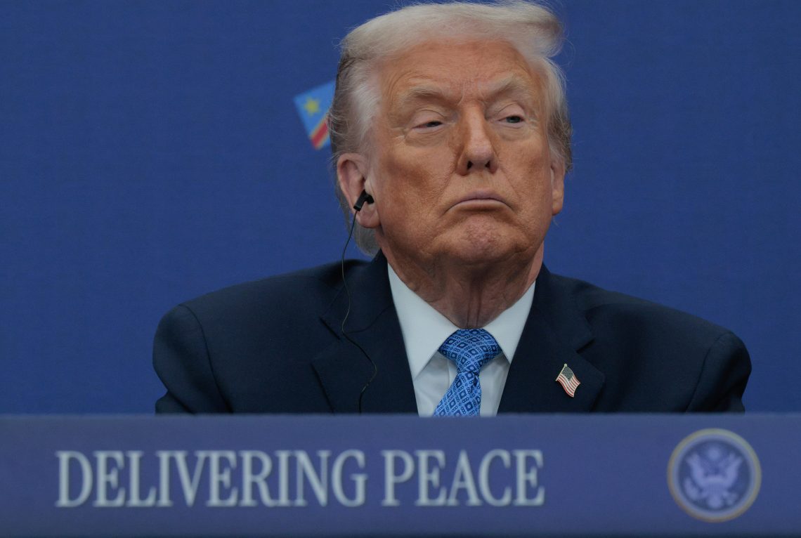 Dec. 4: President Donald Trump in Washington, D.C., at a peace accord signing ceremony with the presidents Rwanda and the Democratic Republic of the Congo as part of his campaign to portray himself as a peacemaker.