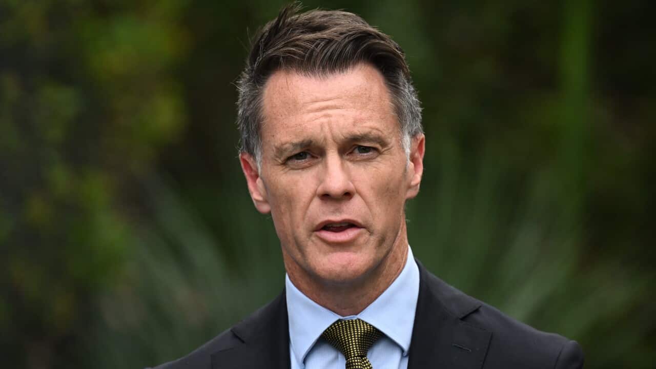 A white middle-aged man with brown and grey hair wearing a suit and speaking outside.
