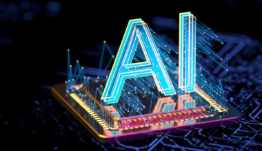 The letters AI on a computer chip.