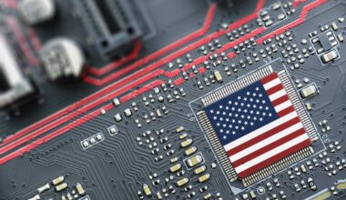 A processor with an American flag on it.