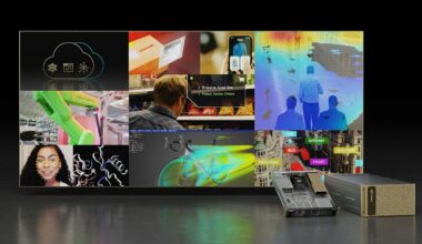 A screen showcasing different kinds of AI technologies.