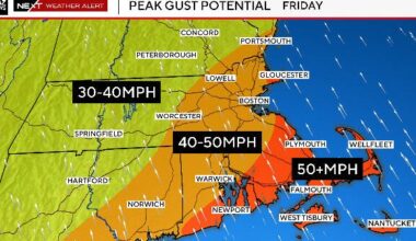 Heavy rain, strong winds coming to Massachusetts Friday. Maps show who may get hit the hardest.