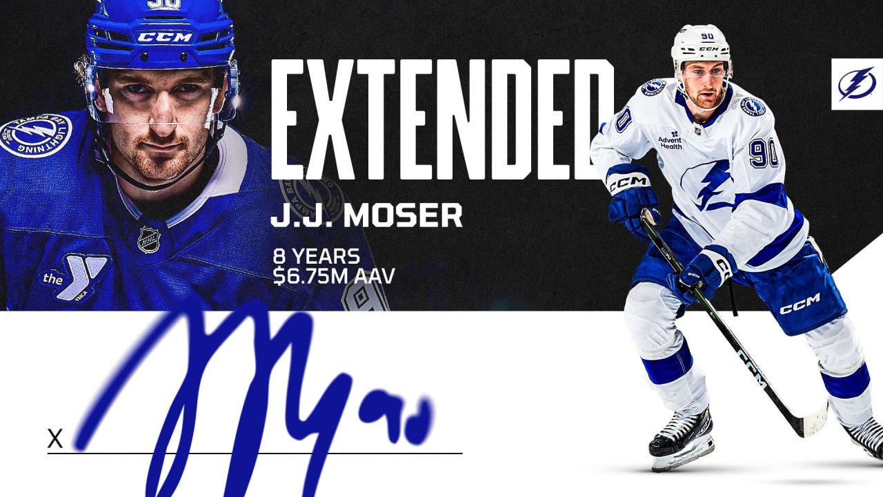 Lightning sign defenseman J.J. Moser to an eight-year contract extension
