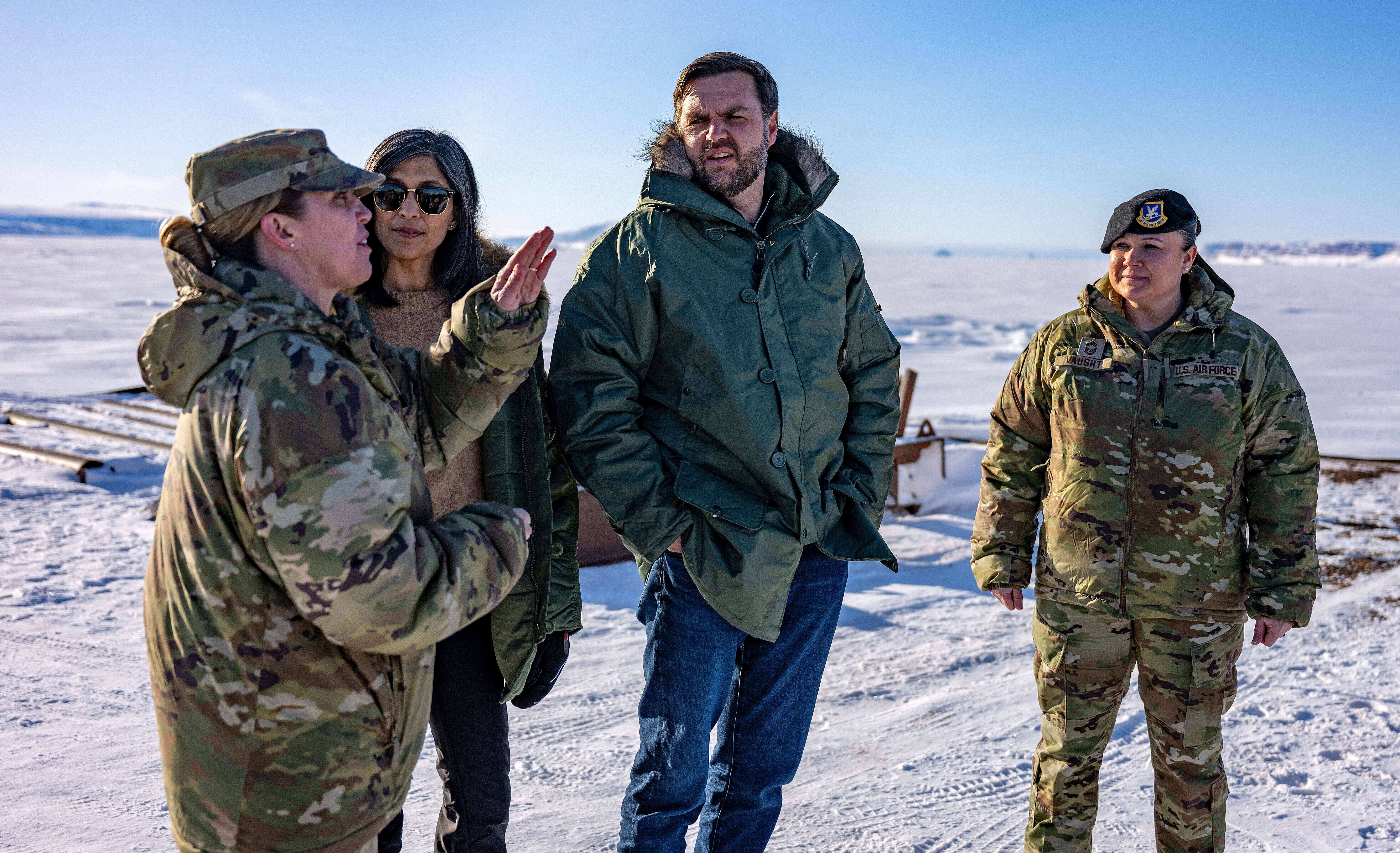 Vice President JD Vance and second lady Usha Vance touring the U.S. military's Pituffik Space Base in Greenland.