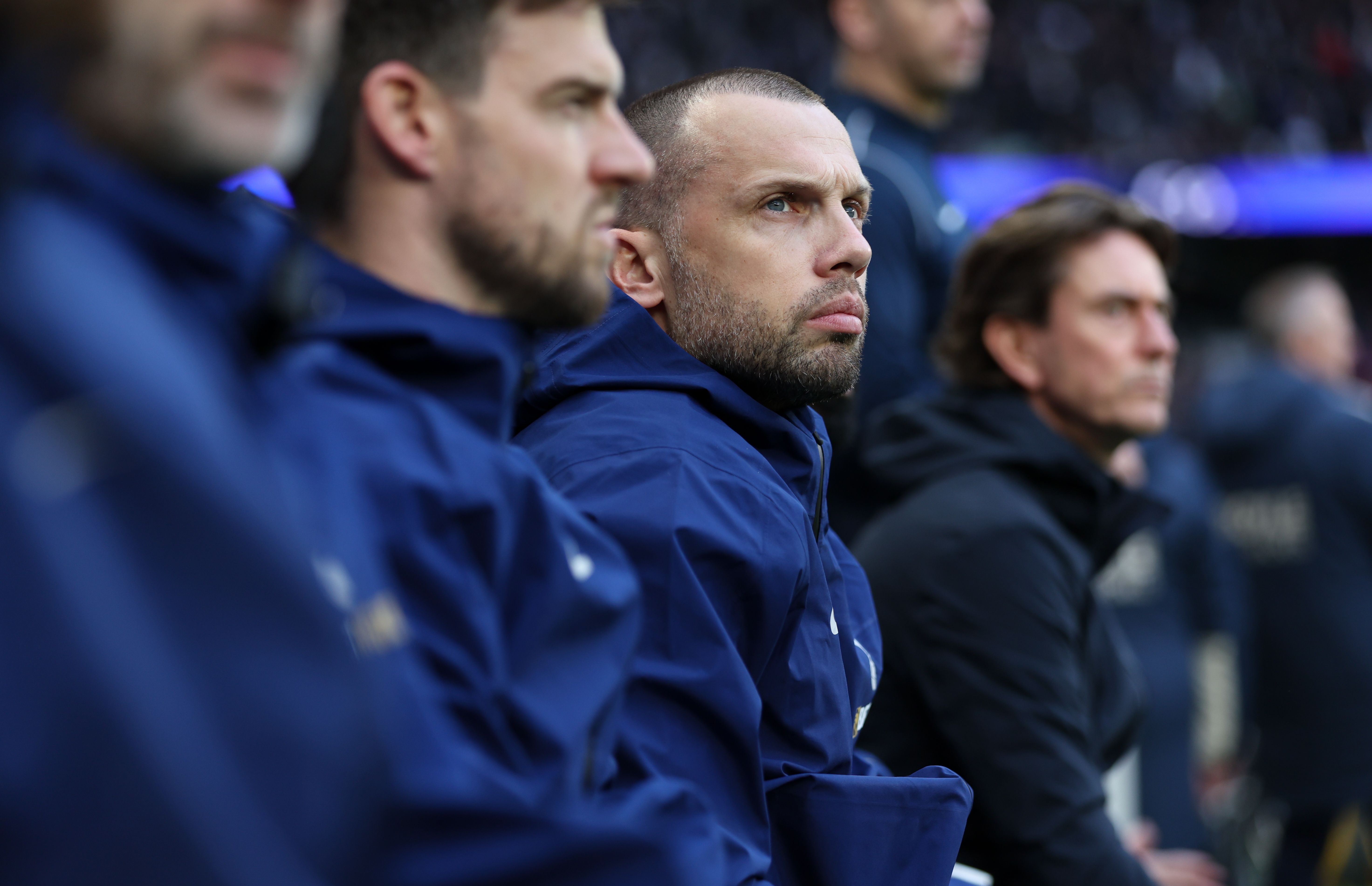 Tottenham Hotspur coach John Heitinga on the sideline.