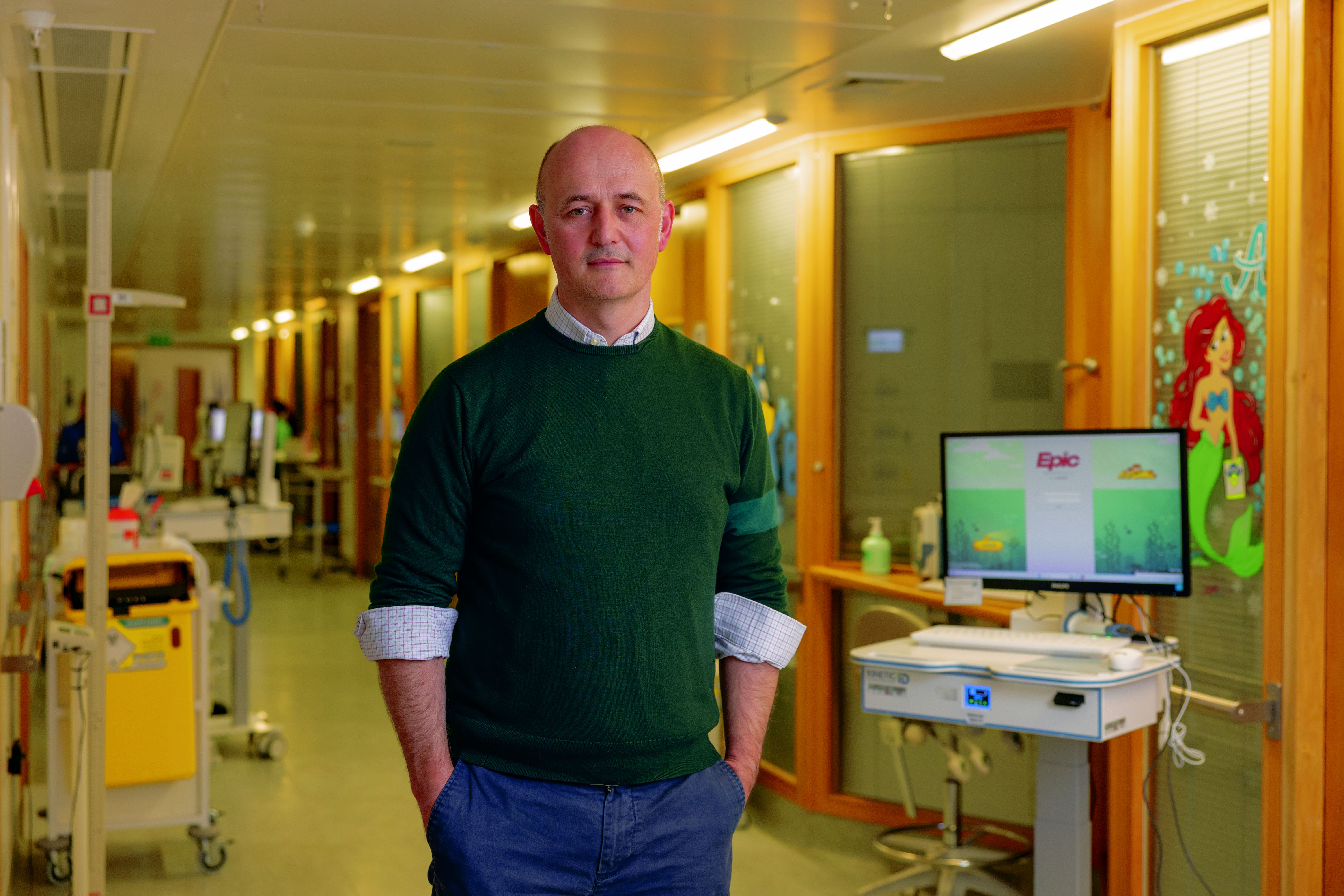 Matthew Shaw, GOSH chief exec, in a hospital hallway.