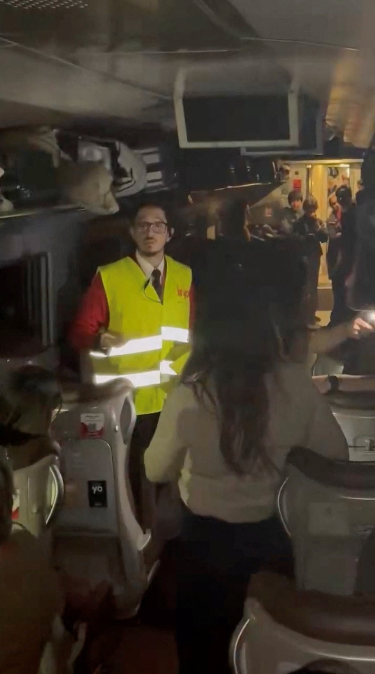 Passengers filmed footage from inside the wreckage