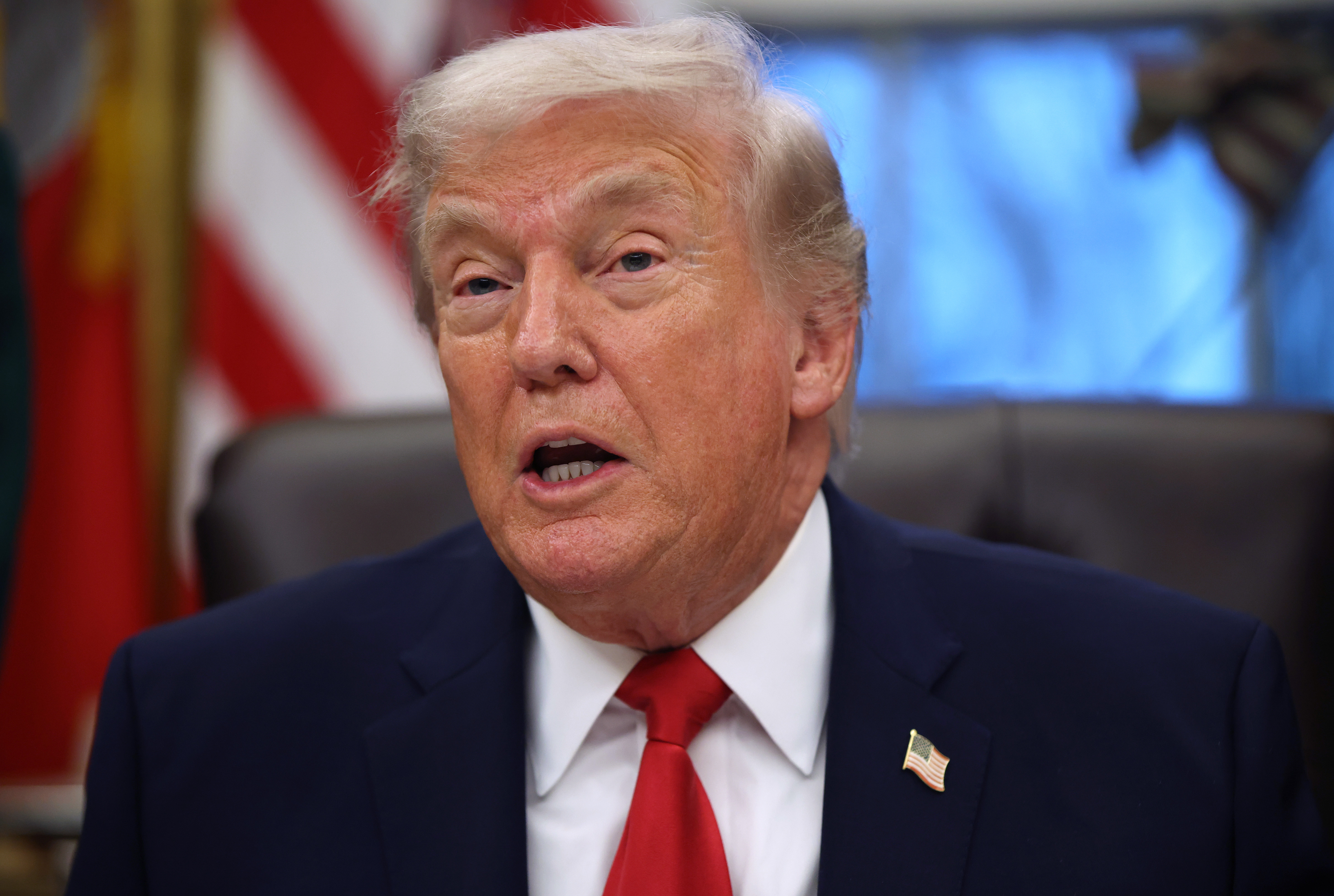 President Trump speaking in the Oval Office about addiction recovery programs.