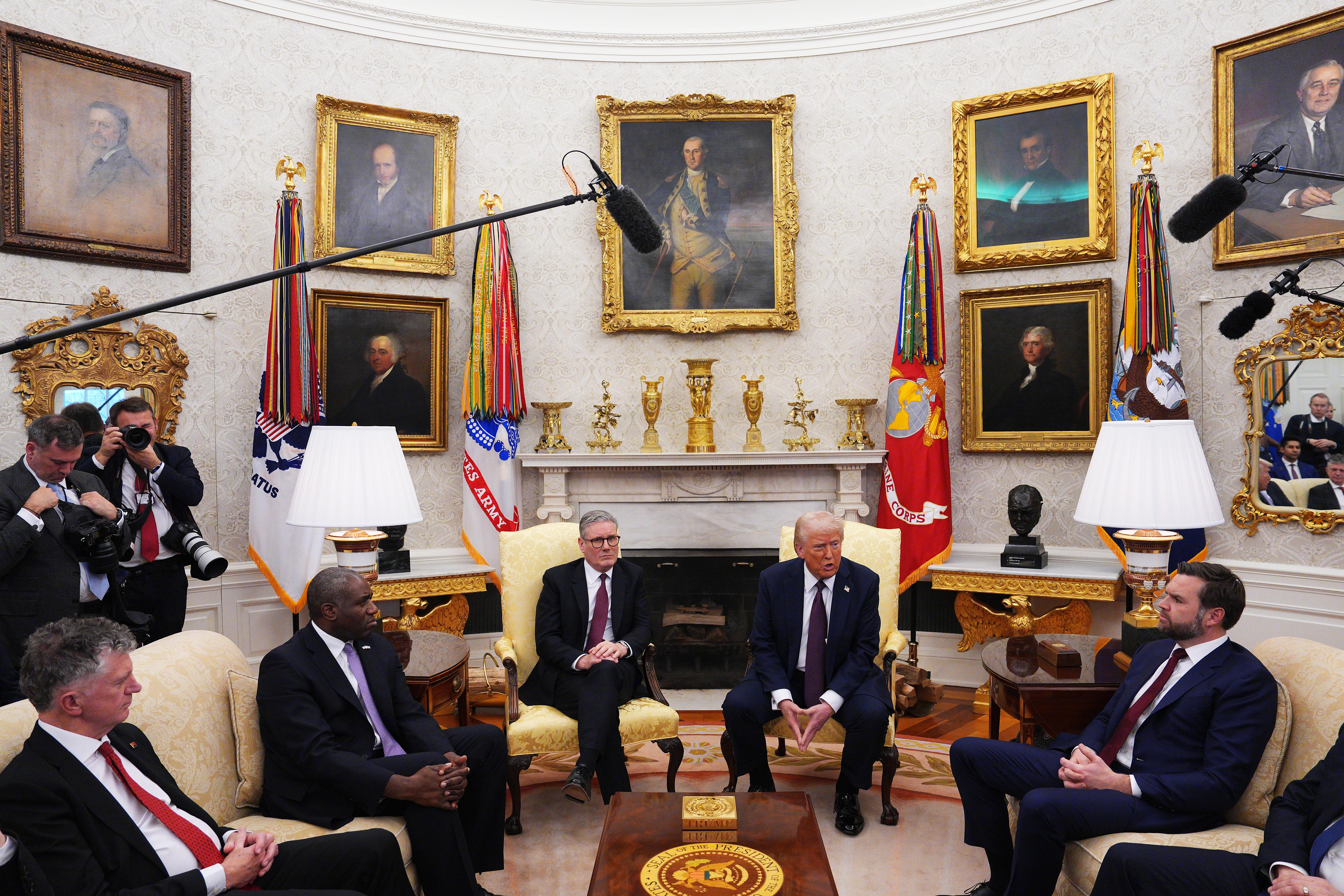 The prime minister with President Trump in the Oval Office last February