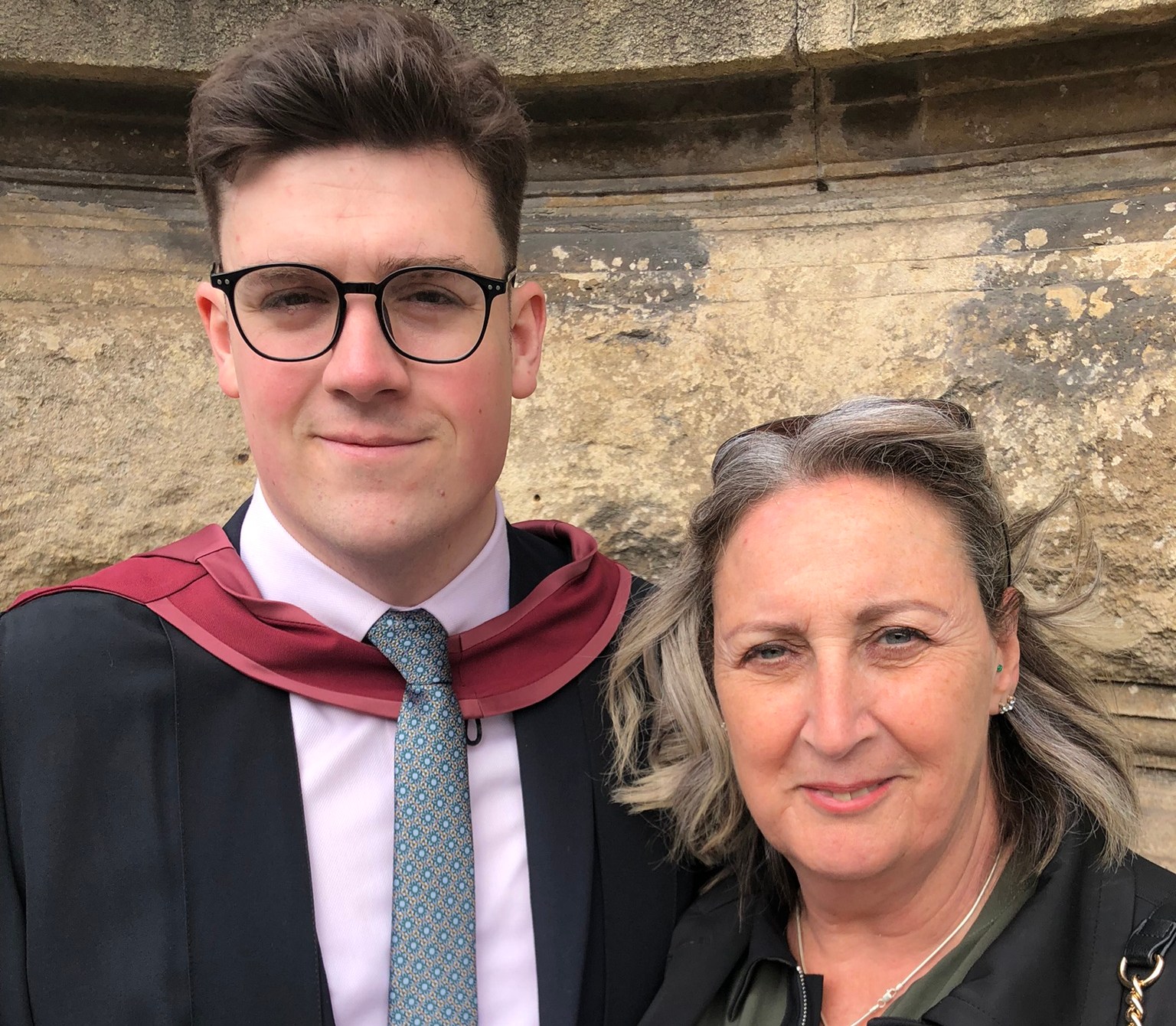 Karen Pooley with her son James.