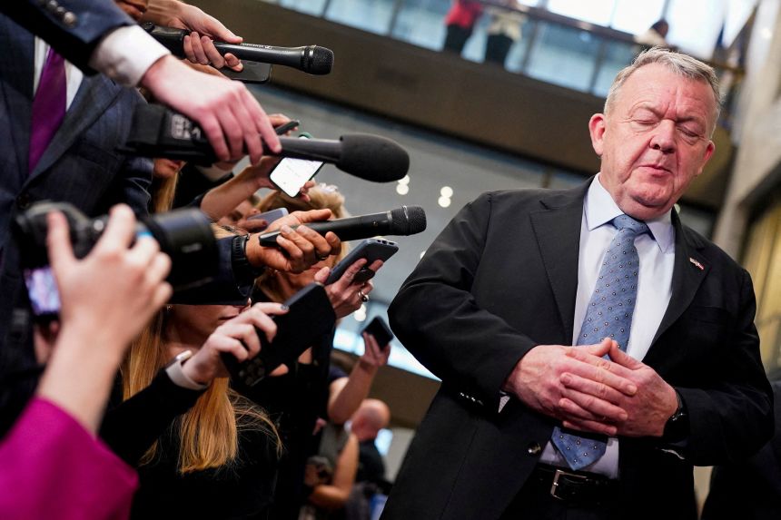 Denmark's Foreign Minister Lars Loekke Rasmussen on Capitol Hill in Washington, DC, on January 14.