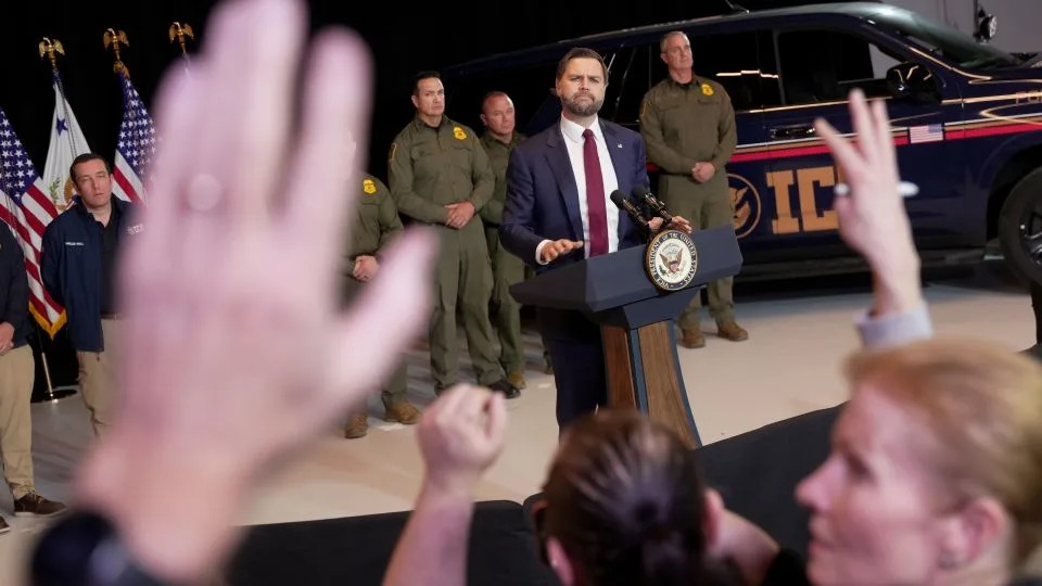 Vice President JD Vance speaks during a news conference on Thursday, Jan. 22, 2026, in Minneapolis. - Angelina Katsanis/AP