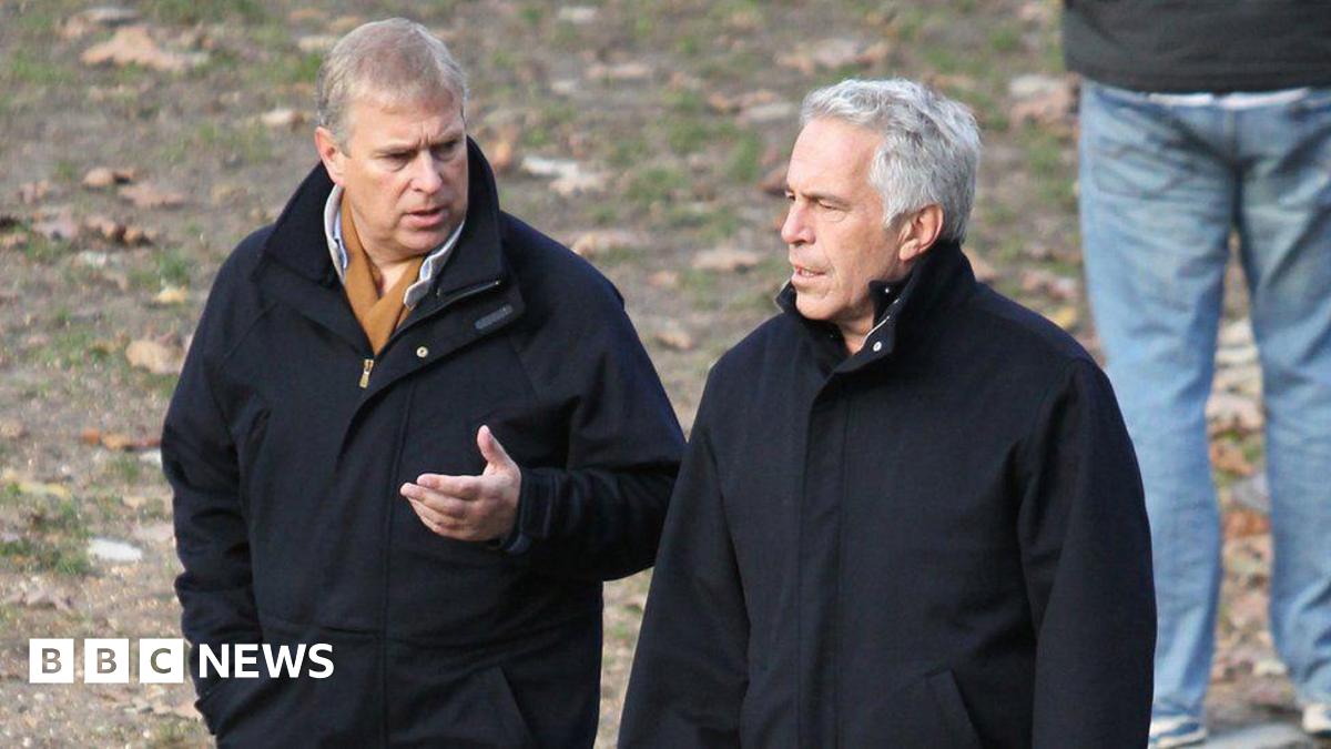 The former prince, Andrew, left, and Jeffrey Epstein in New York's Central Park