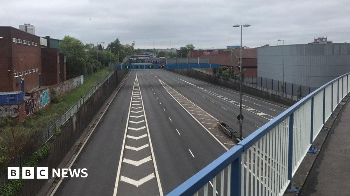 The Aston Expressway, pictured from a bridge overlooking the major route.