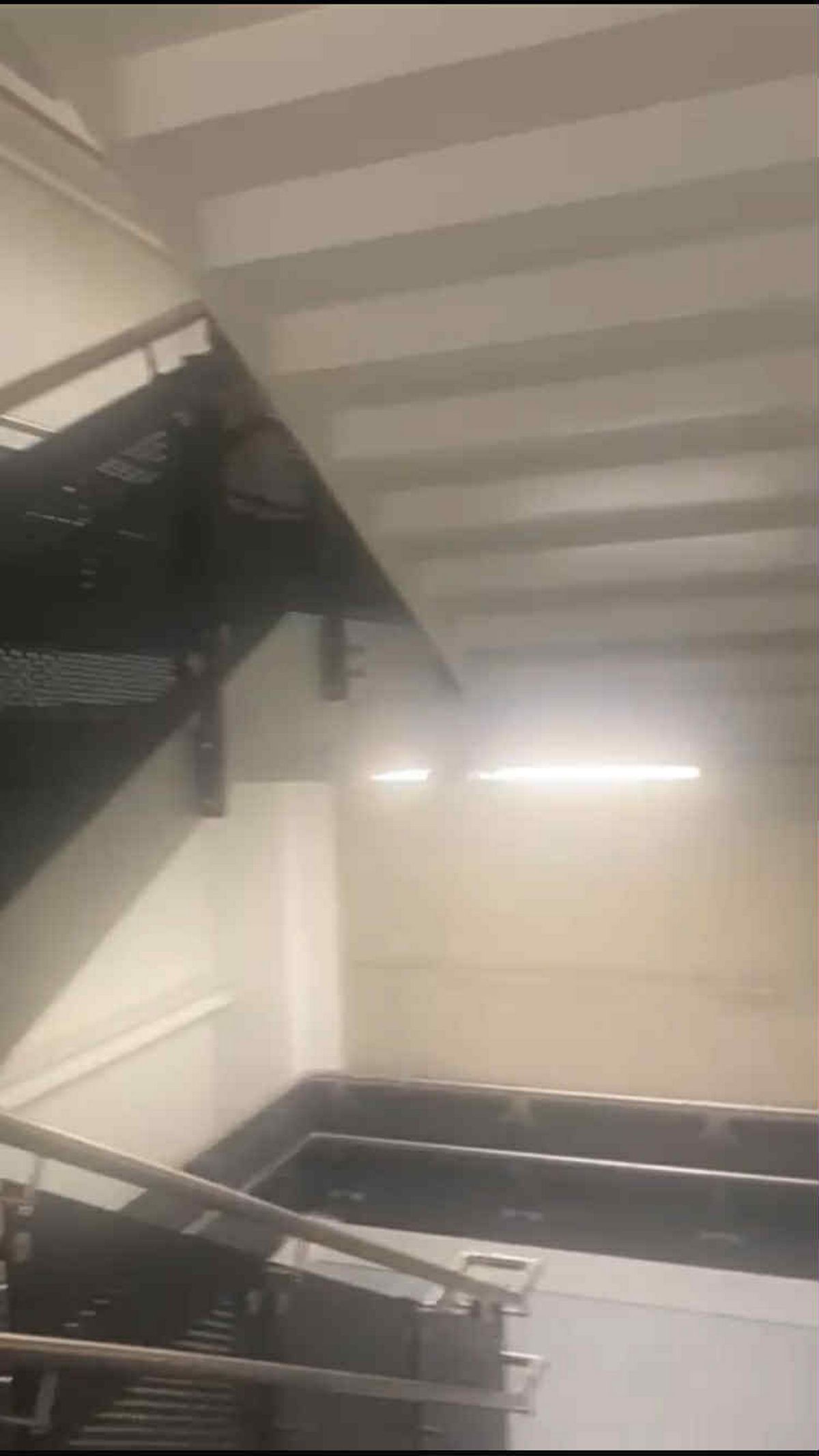 The stairwell were the passengers were left waiting