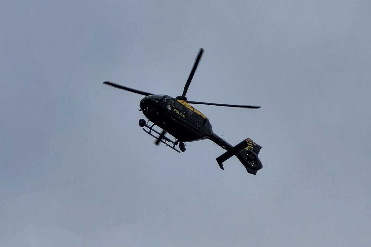 Police helicopter over Bristol.