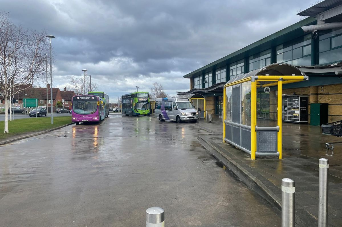 Bus stops outside Morrisons in Speke