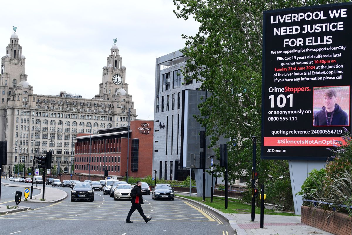 CrimeStoppers appeal on Liverpool's waterfront for information about the killing of Ellis Cox