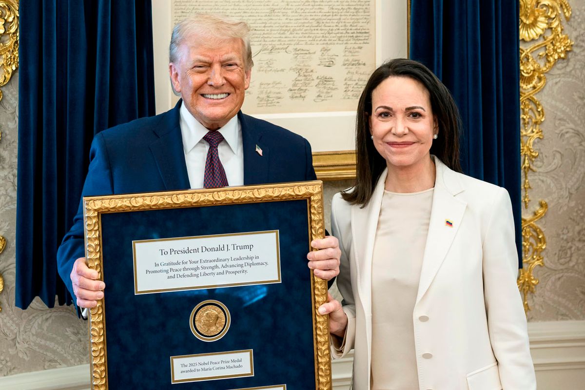Venezuela's Machado gave Trump her Nobel Peace Prize medal in pursuit of a greater prize