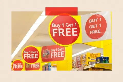 Getty Images Buy one get one free signs 