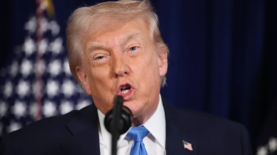 In a rambling speech from his Mar-a-Lago estate, the president said the U.S. would take over Venezuela pending a proper transition of power. / Joe Raedle / Getty Images