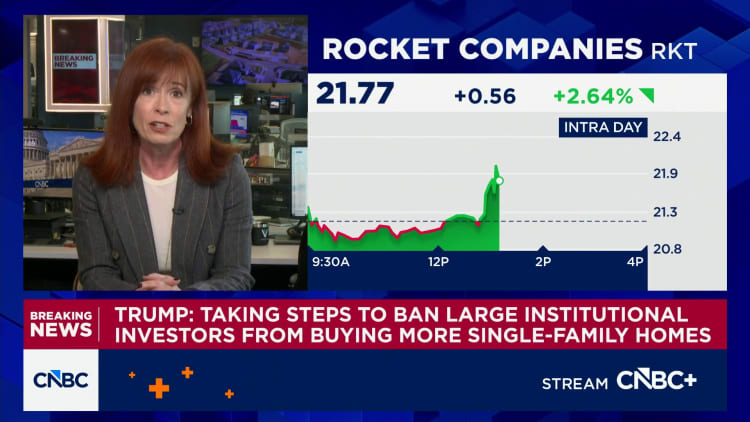 Trump: Taking steps to ban large institutional investors from buying more single-family homes