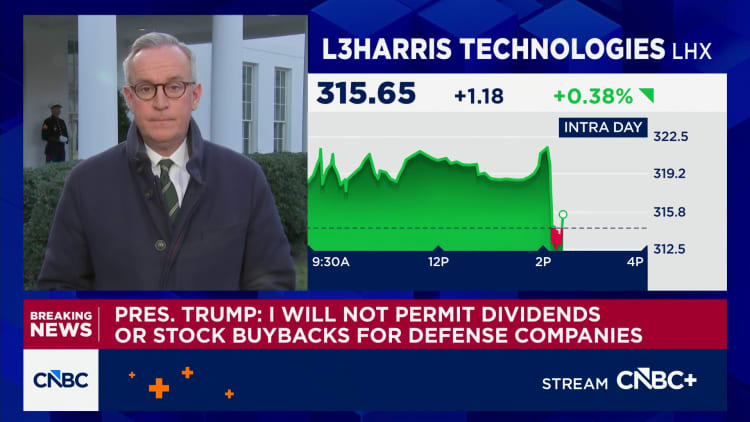 Trump: I will not permit dividends or stock buybacks for defense companies