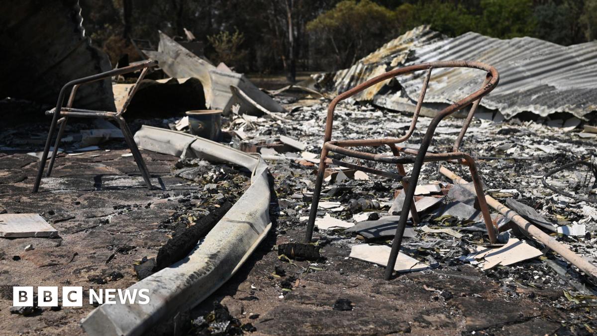Burnt chairs in a burnt out property in Ruffy, Victoria, Australia, on 11 January