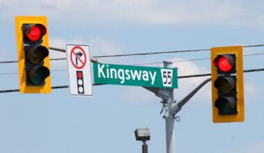 Watermain break slowing traffic on The Kingsway today