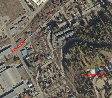 Map showing location of fire