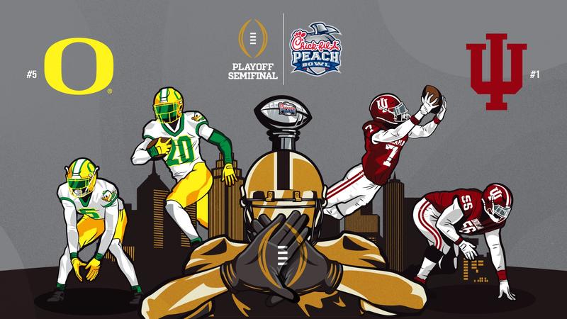 No. 5 Oregon and No. 1 Indiana to Meet in the CFP Semifinal at the Chick-fil-A Peach Bowl