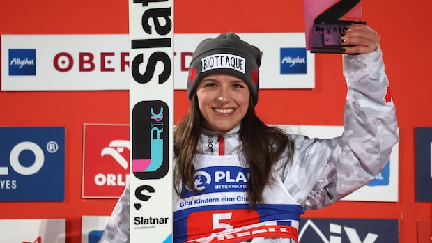Canadian ski jumper Abi Strate captures 1st career World Cup gold