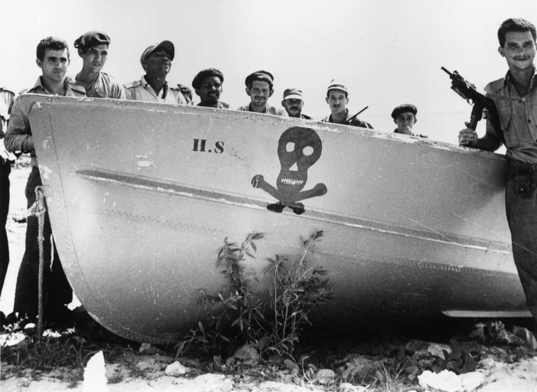 Fidel Castro's soldiers at Playa de Giron, Cuba, after thwarting the ill-fated U.S.-backed Bay of Pigs invasion in 1961.