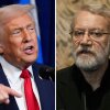 Side-by-side photos show President Trump at Mar-a-Lago, in Palm Beach, Fla.. on Dec. 29, and Iranian Secretary of Supreme National Security Council Ali Larijani in Beirut, Aug. 13, 2025.