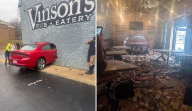 Investigation underway after driver crashes into Vinson's Pub and Restaurant in Clayton