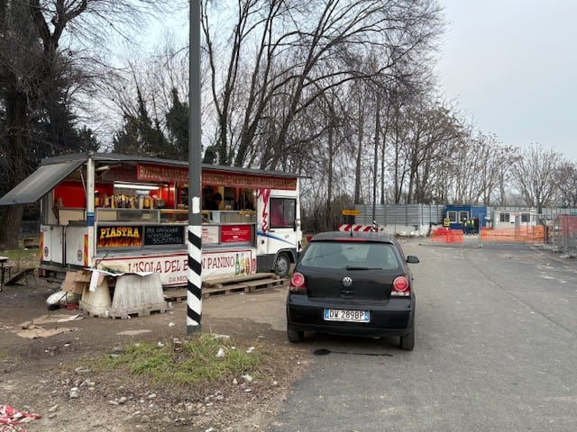 A refreshment stand.
