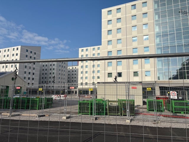 Buildings under construction.