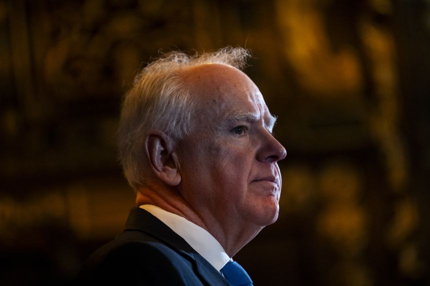 Minnesota Gov. Tim Walz speaks during a news conference at the State Capitol building in St. Paul, Minnesota on January 5.