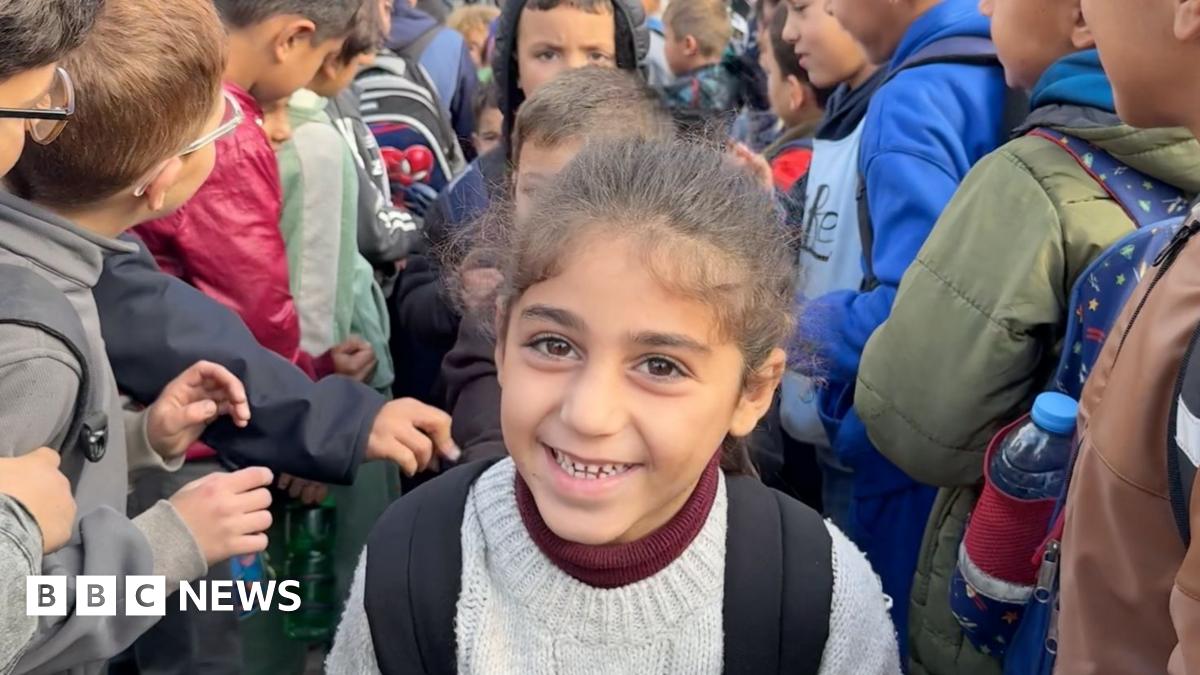 Children study in a classroom in Gaza
