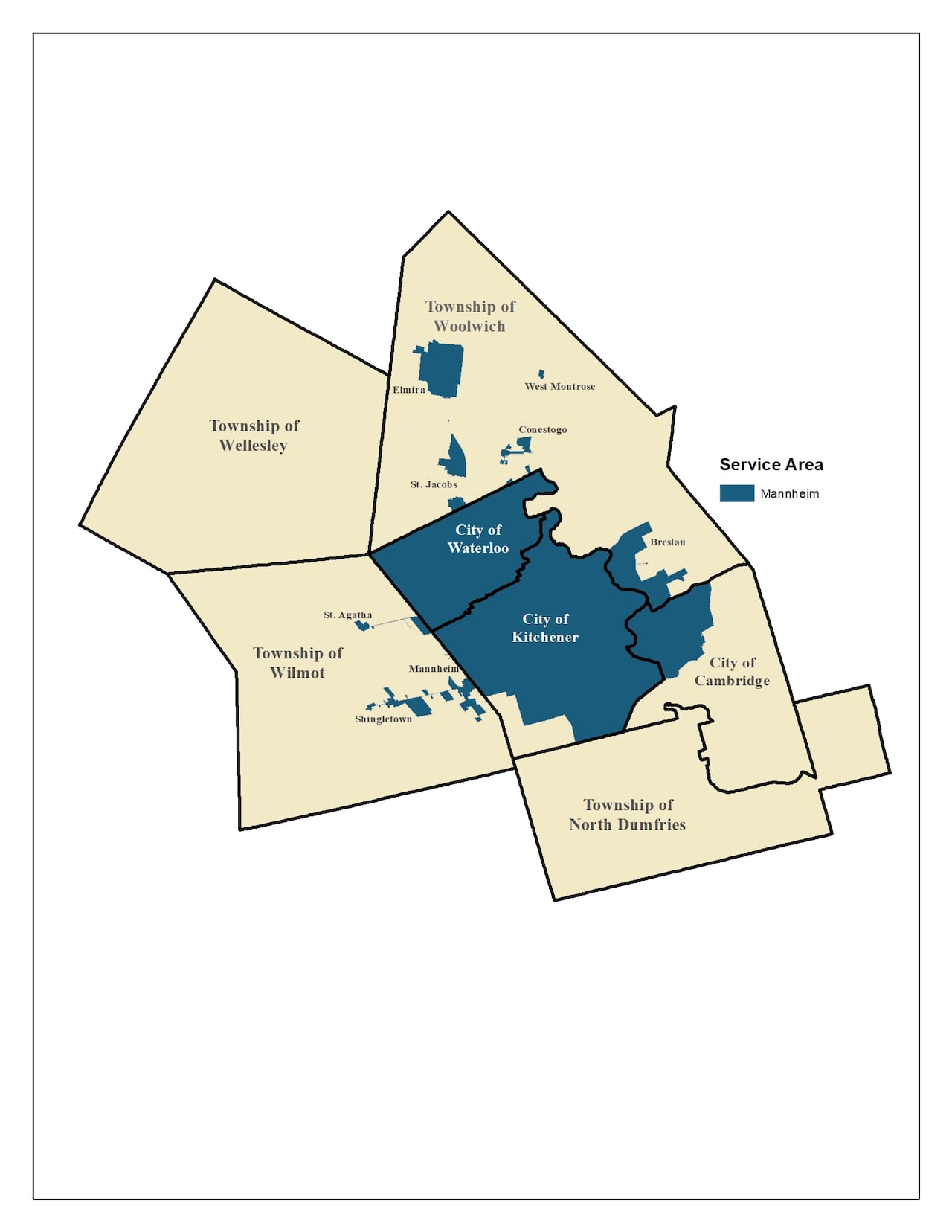 picture of Mannheim area on a map