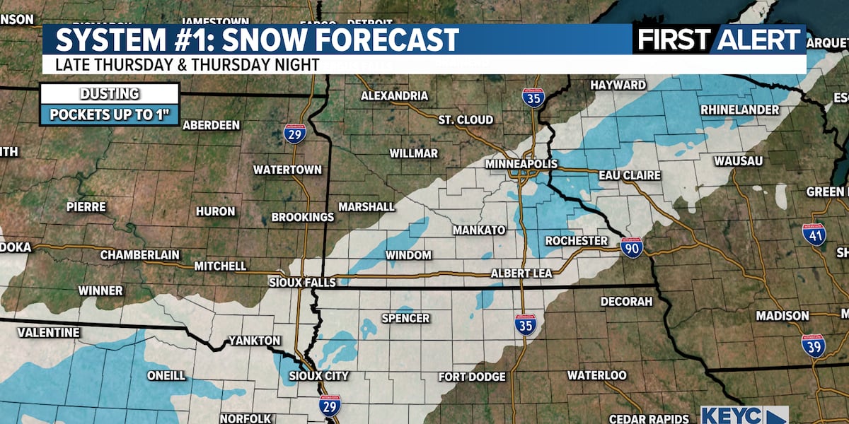 Late week systems to bring rain and light snow