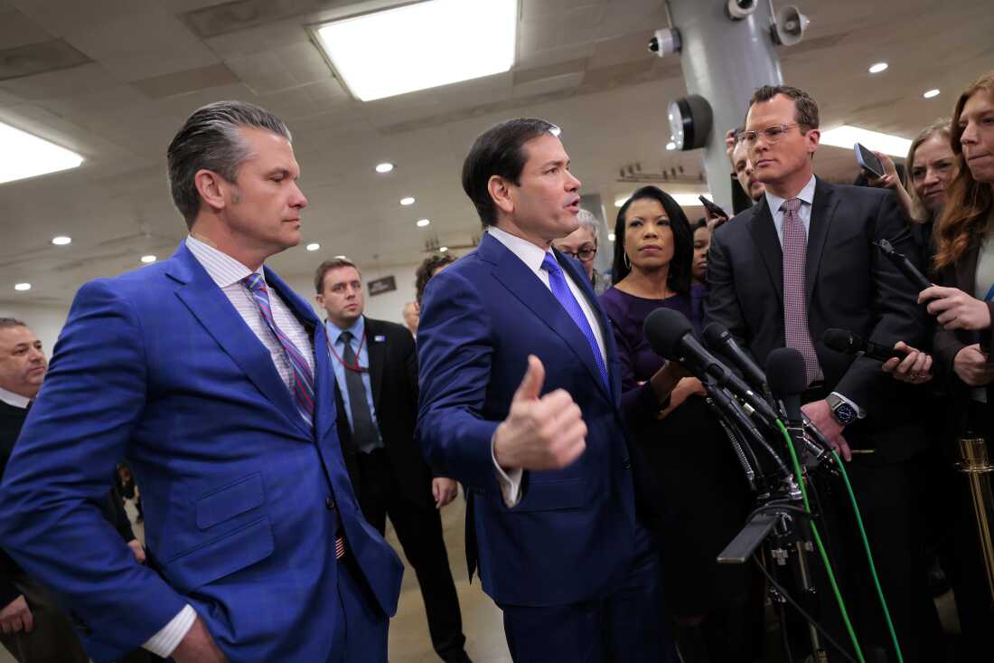 Secretary of Defense Pete Hegseth and Secretary of State Marco Rubio spoke to reporters Wednesday following a closed door briefing with senators on the U.S. the capture of Venezuela’s Nicolas Maduro and his wife, Cilia Flores.