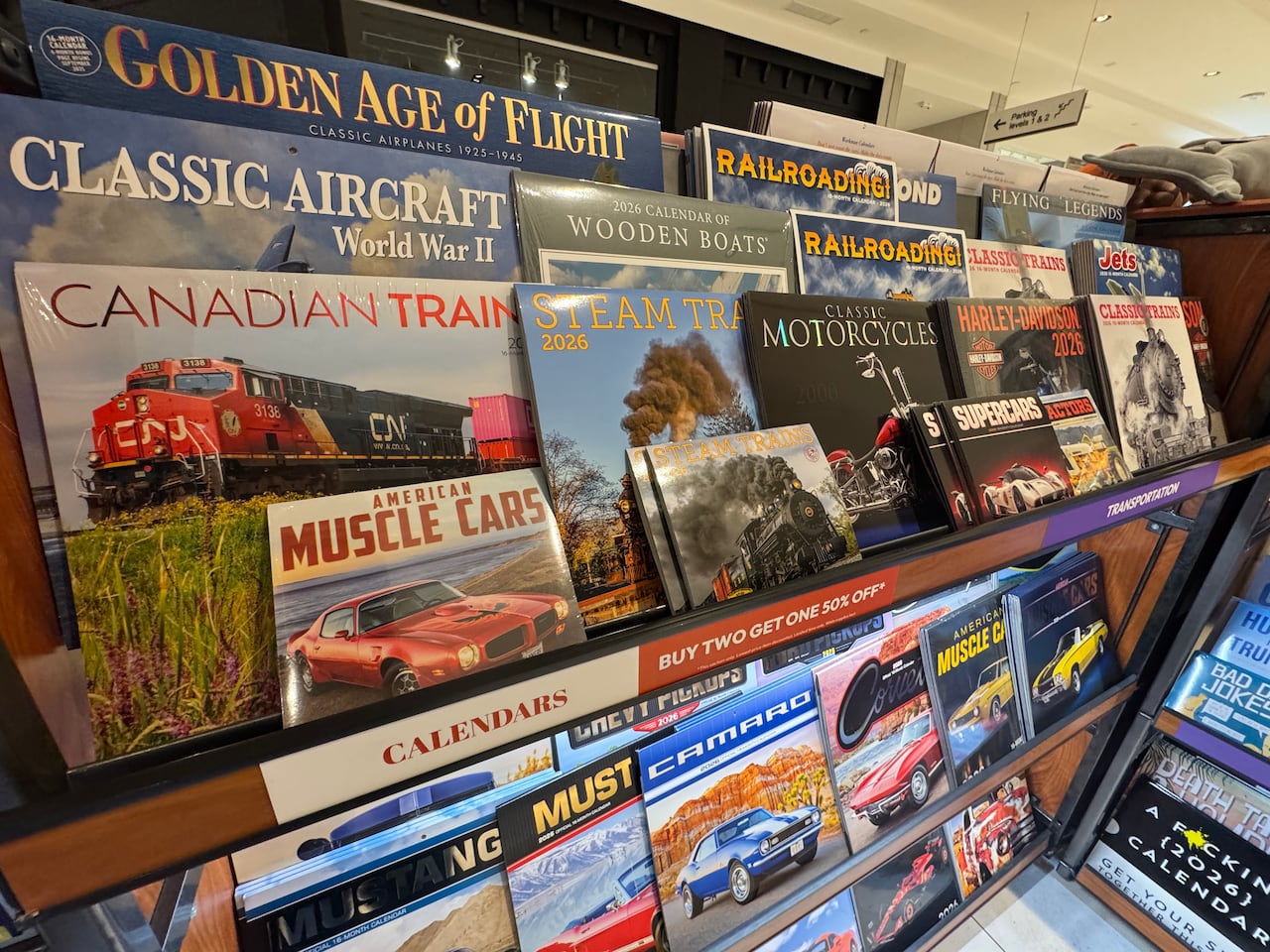 calendars on display