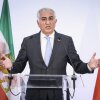 Reza Pahlavi, the son of Iran's toppled Shah Mohammad Reza Pahlavi, speaks during a press conference, Monday, June 23, 2025 in Paris.