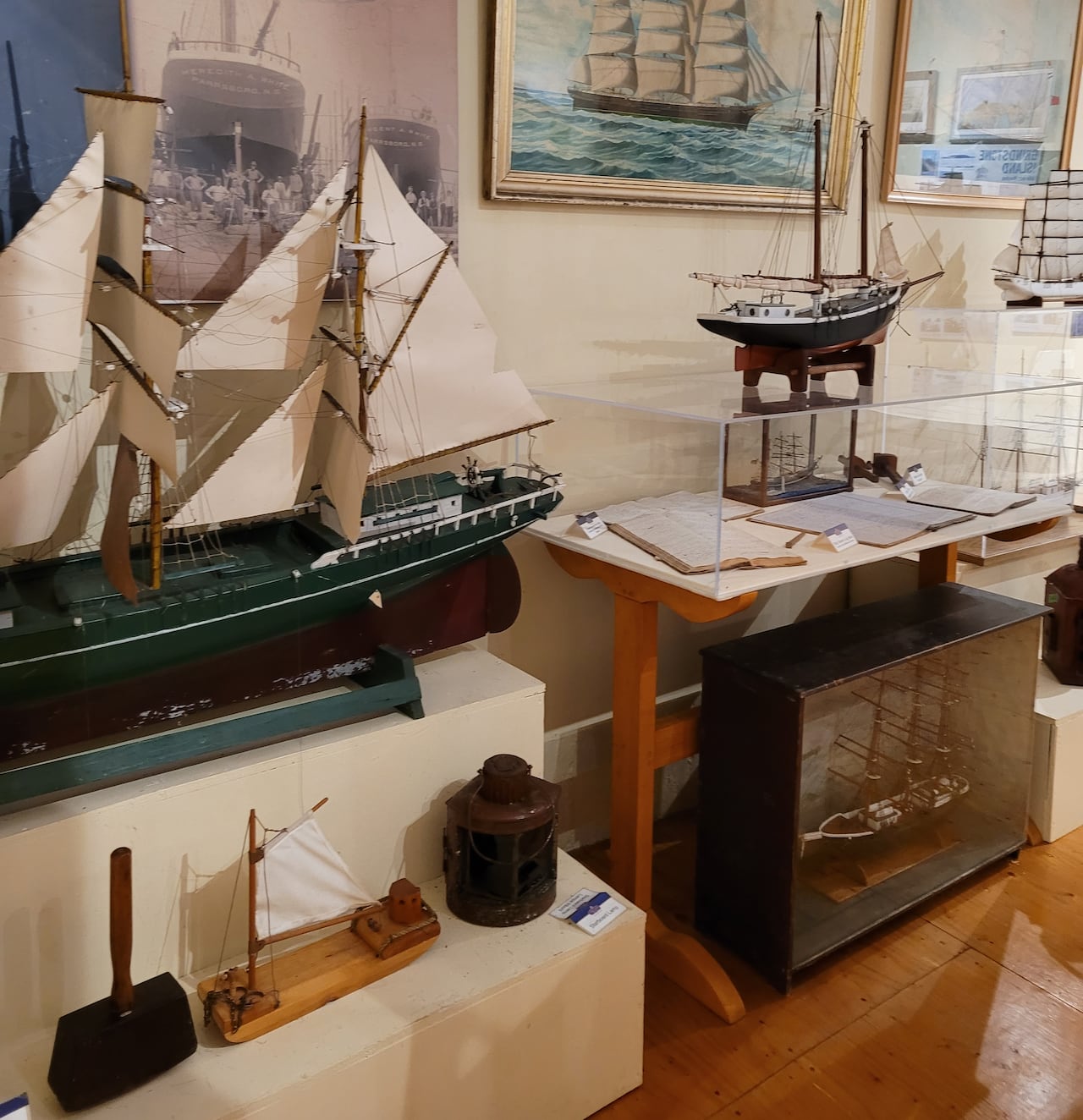 A picture of a museum exhibition dedicated to shipbuilding