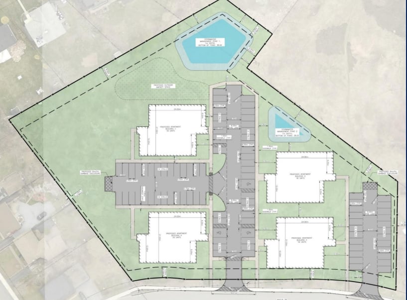 A project map of an apartment building complex.