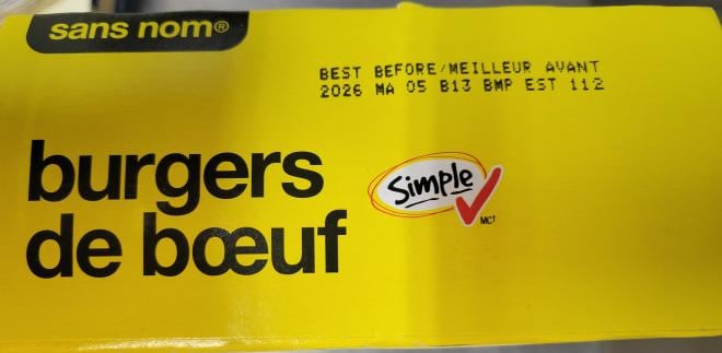 yellow box with close up of best before date