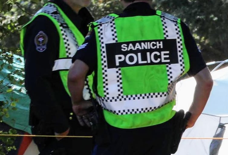 Saanich Police Department officers appear in this 2018 file photo.