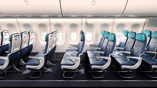 WestJet artist rendering of the renovations to add more seating to its Boeing 737-8 MAX and 737-800 aircrafts.